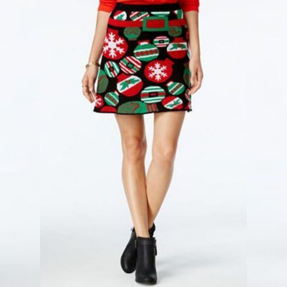 Merry Wear UGLY Christmas Tree Ornaments Knit Skirt Size M - Picture 8 of 8